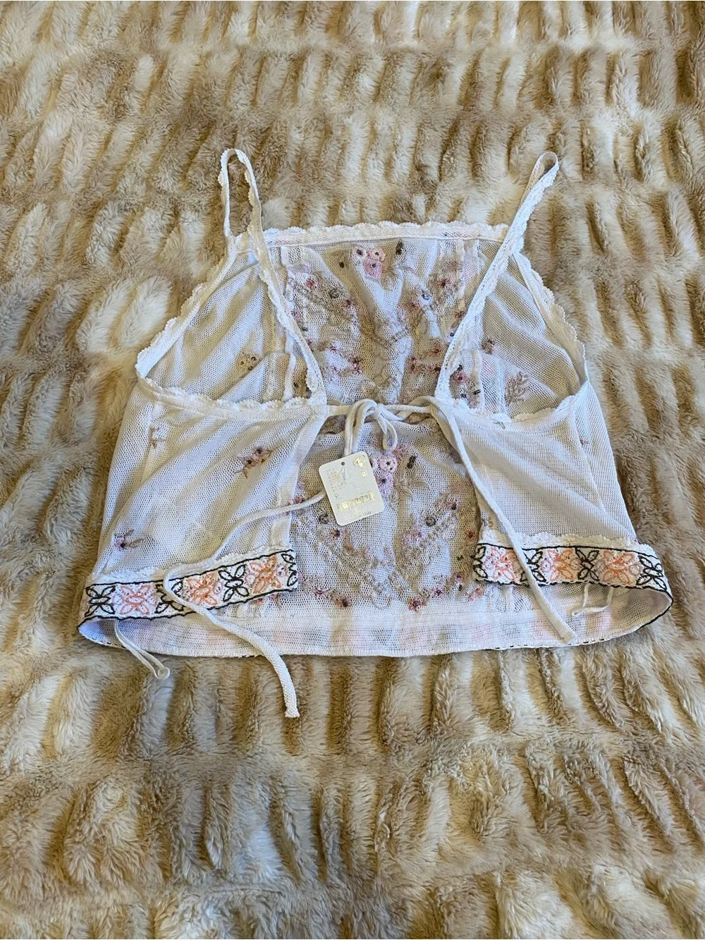 Free People Embroidered Crop Tank